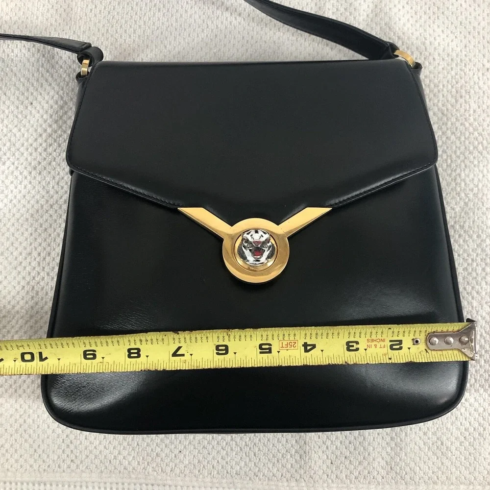 Authentic Gucci‎ Patent Leather Black Lion Turn Lock Shoulder Bag 53637